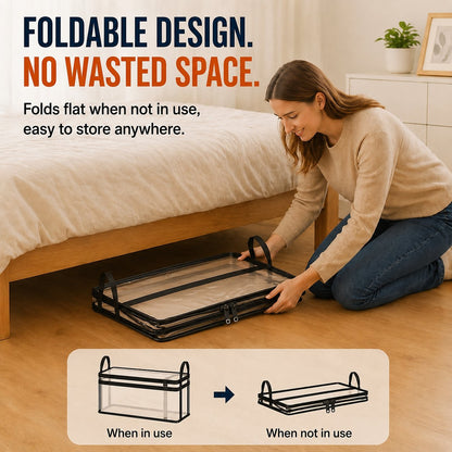 📦📦Large Clear Thick Plastic Storage Box with Hinged Lid, Heavy Duty High Capacity Organizer Bin, Free Shipping for Home Camping Travel Attic Moving-VEX
