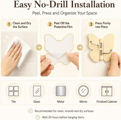 🦋Butterfly Rotating Self Adhesive Hooks