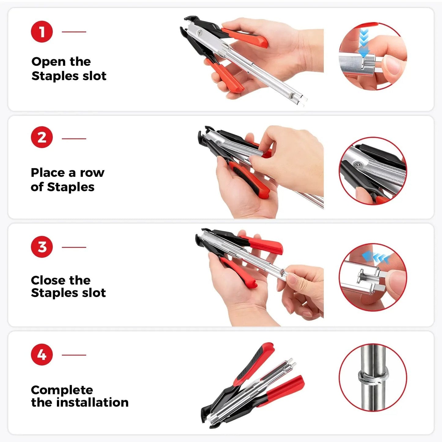 C Clips Hog Ring Pliers Kit – Heavy Duty Fence & Cage Fastening Tool