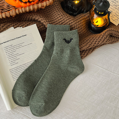 🦇🎃 Spooky-Cute Halloween Embroidered Ankle Socks