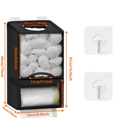 🛍️ 2-in-1 Plastic Bag Holder - Extra Large Bag Saver Dispenser