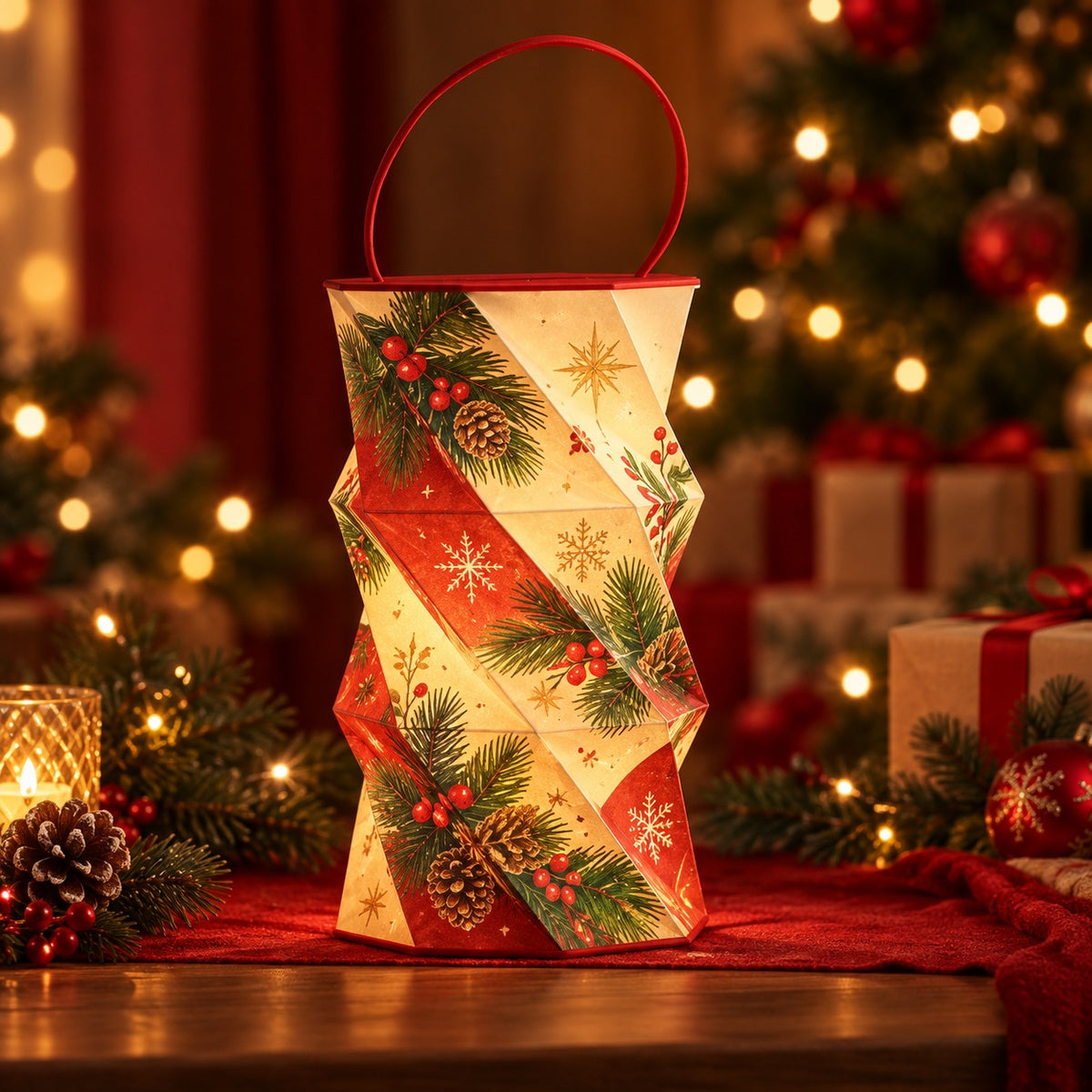 ✨ Foldable Rotating Lantern with Stepless Dimming | USB-C Rechargeable Holiday Ambient Light