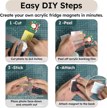 📸 DIY Acrylic Photo Fridge Magnet Kit | Personalized 2 × 2 in Memory Magnets for Home & Gifts