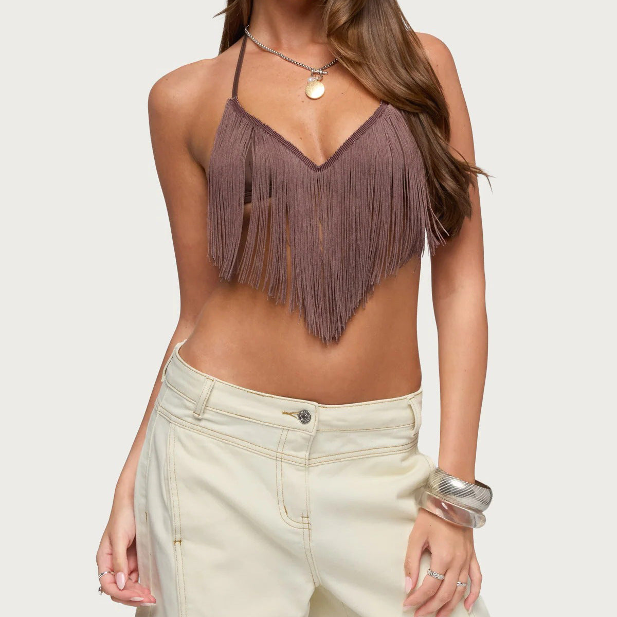 🤠 Fringe Bra Top – Festival Ready