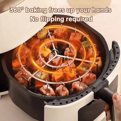 🔥Air Fryer Kebab Rack – 304 Stainless Steel Skewer Grill Stand 🍢