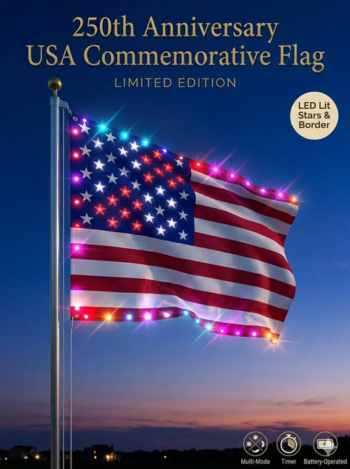 Last Day 49% OFF🔥 🦅 Illuminated 250th Anniversary USA Commemorative Flag (3x5 Ft) -Bestseller