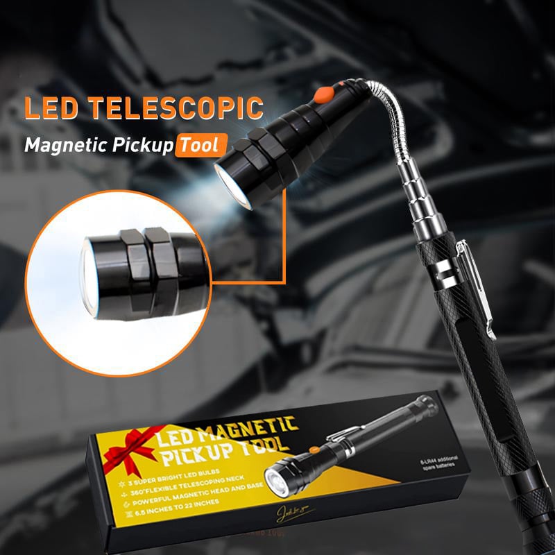 🧲Magnetic Pickup Tool with LED Light |🛠 Extendable Telescopic Magnet USB charging✨