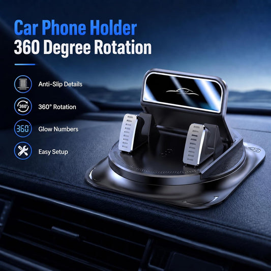 🚗360° Universal Car Phone Mount - Anti-Slip & Zero Glue Residue