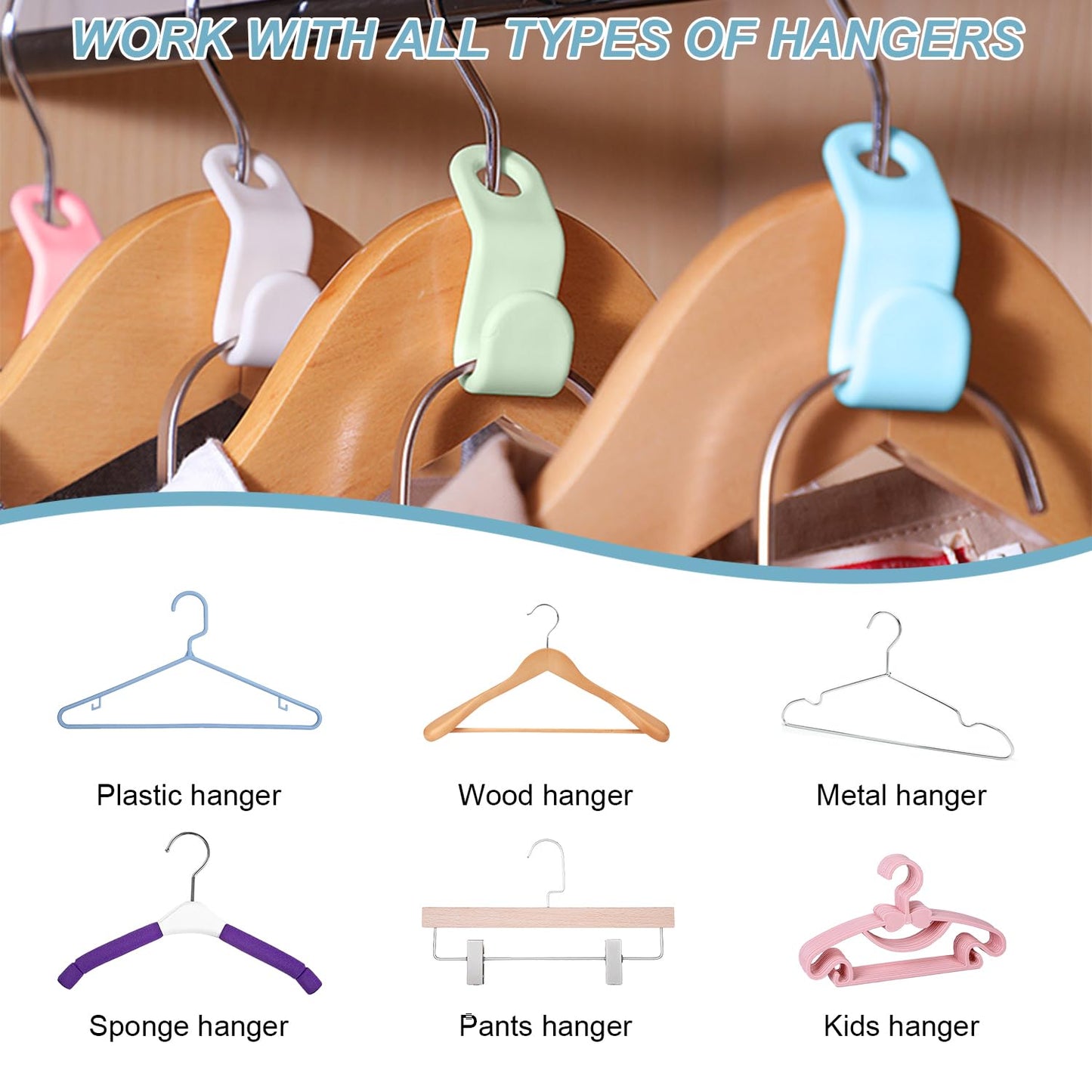 ✨Space Saving Hangers Connector Hooks 20 Counts