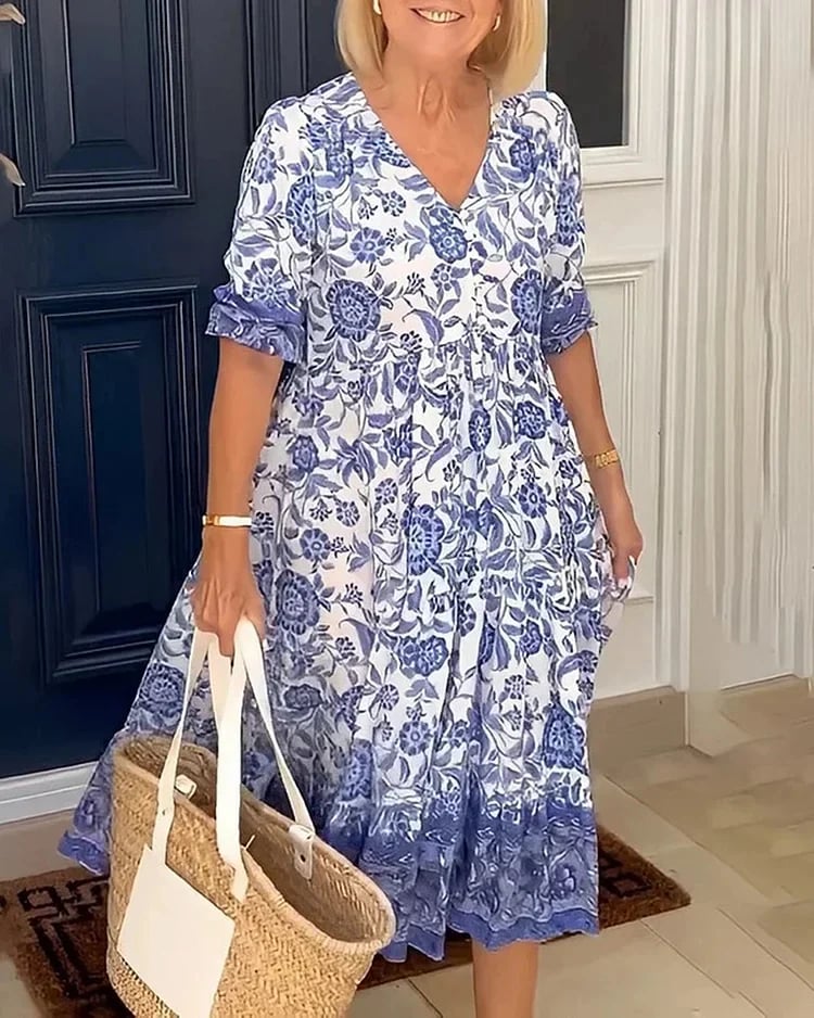 💖Early Mother's Day Sale - 48% OFF🎁V-neck Bohemian Dress(Buy 2 Free shipping)