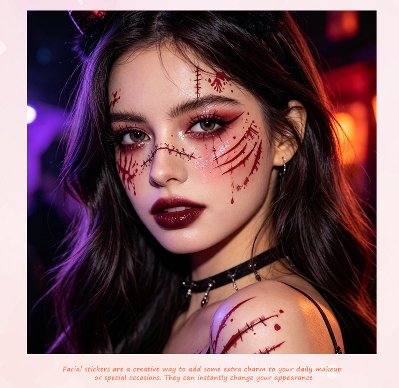Glow in the Dark Halloween Glitter Freckles Temporary Tattoo Set