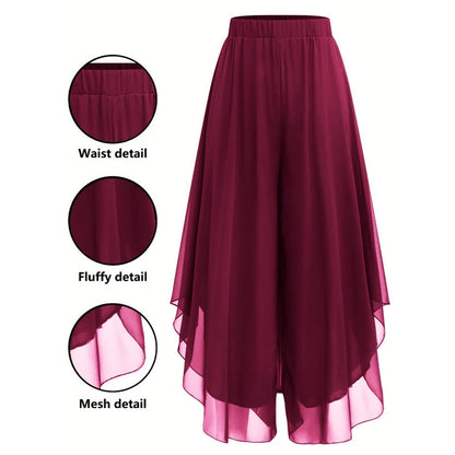 Women's Elegant Chiffon Flared Pants