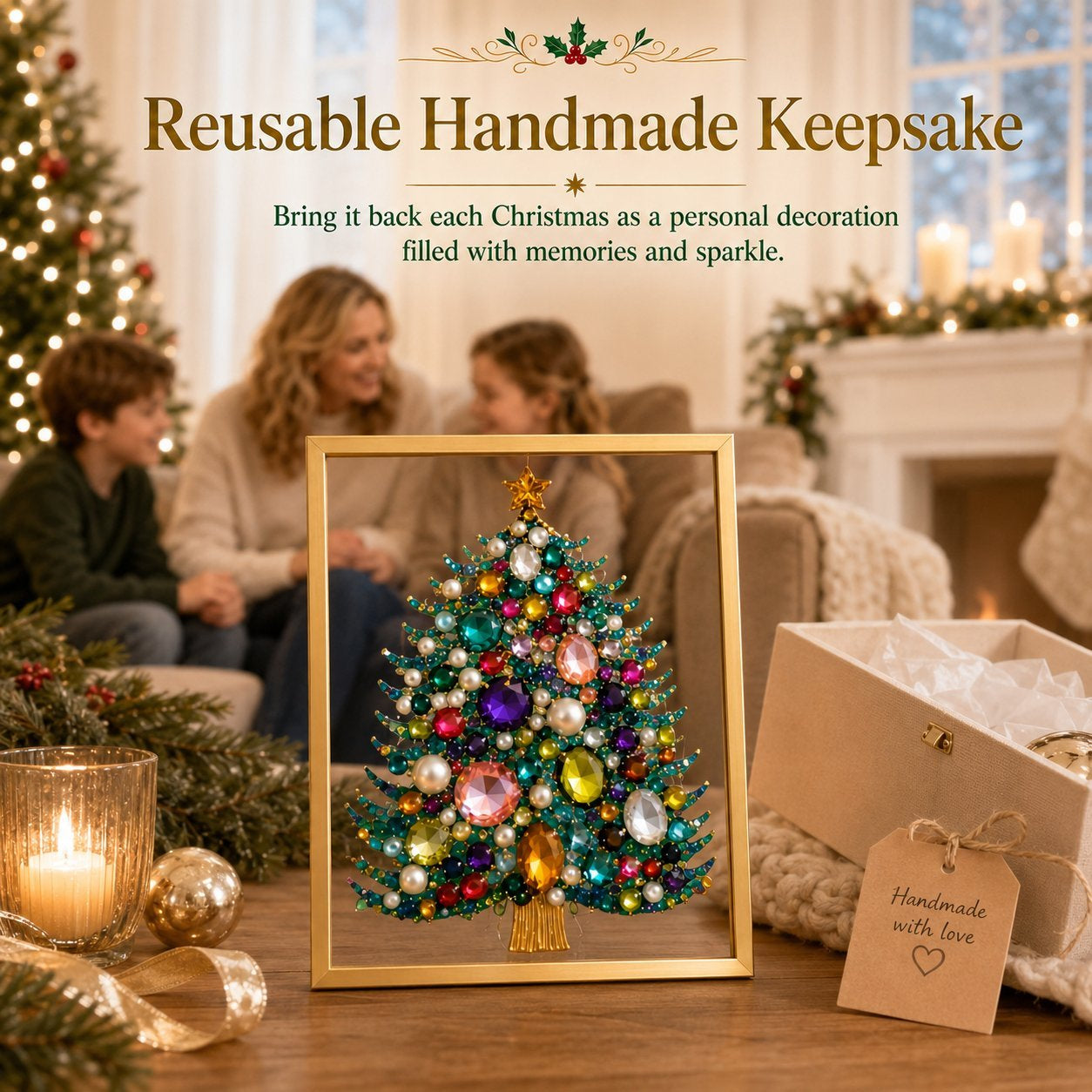 🔥Christmas 🎄✨DIY Jeweled Christmas Tree Framed Art Kit
