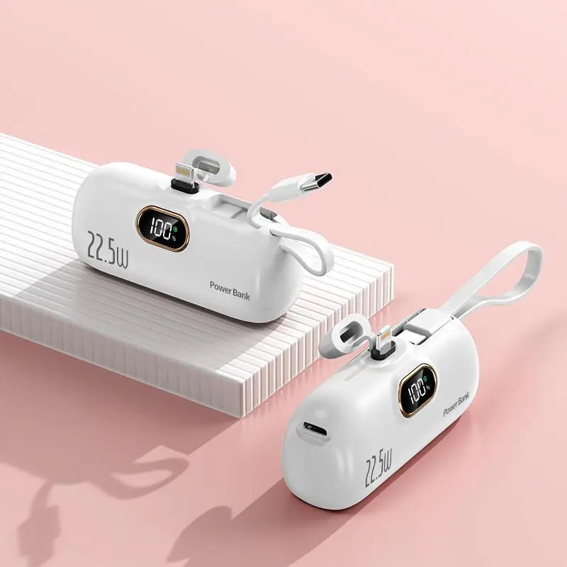 🔋No More Extra Cables! 5000mAh Mini Capsule 22.5W Fast Power Bank