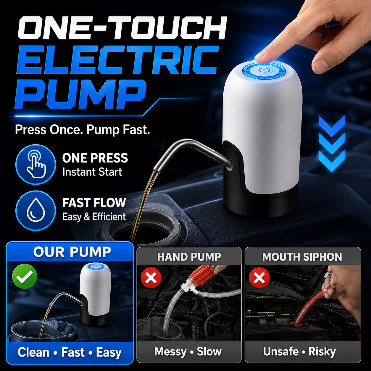 🚗 Cordless Electric Oil Extractor & Fluid Transfer Pump
