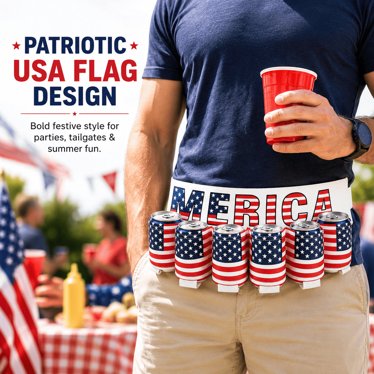 US 6-Can Drink Belt – Party Ready & Hands-Free 🍻