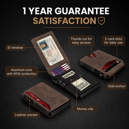 🔐 RFID Blocking Minimalist Pop-Up Wallet | One-Second Card Eject Design & Ultra Slim Pocket Wallet