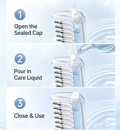 ✨ Precision Scalp Oil Applicator Brush – Portable Root Serum Dispenser with Soothing Metal Massage Beads 💧