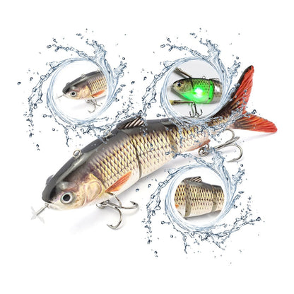 🎣Electric Robotic Fishing Lure with Auto-Swim & LED Attraction
