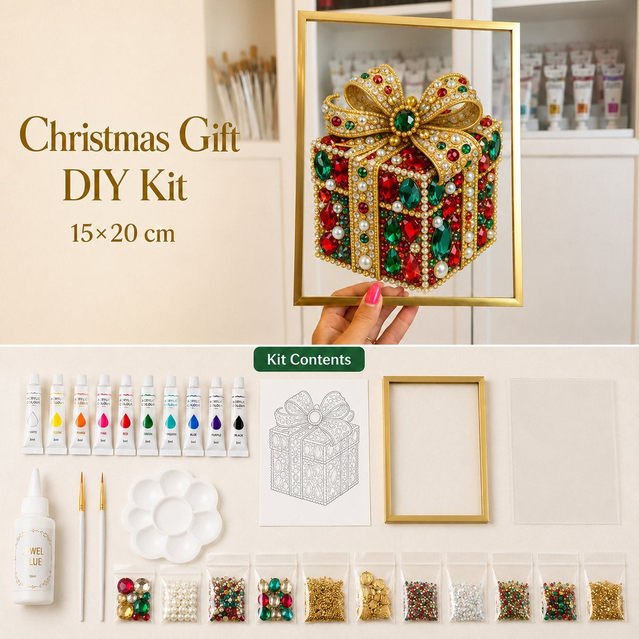 🔥Christmas 🎄✨DIY Jeweled Christmas Tree Framed Art Kit