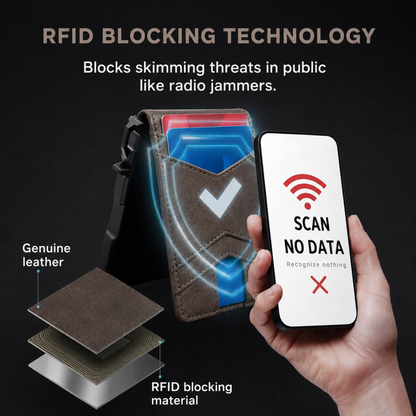 🔐 RFID Blocking Minimalist Pop-Up Wallet | One-Second Card Eject Design & Ultra Slim Pocket Wallet