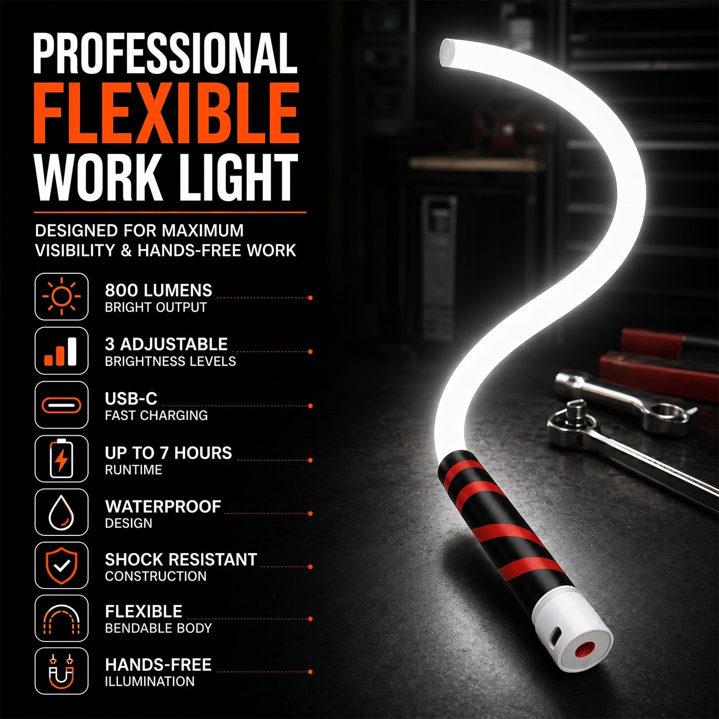 Bendable LED Flashlight Stick