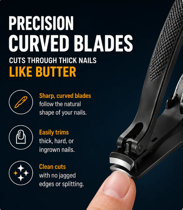 🎉 2026 Sale — Over 50,000 Sold! ✂️ Black Curved Nail Clipper – Ergonomic & Easy for Seniors 🖤