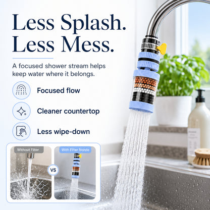 💧 Upgrade Your Faucet in Seconds – 360° Anti-Splash Filter Nozzle