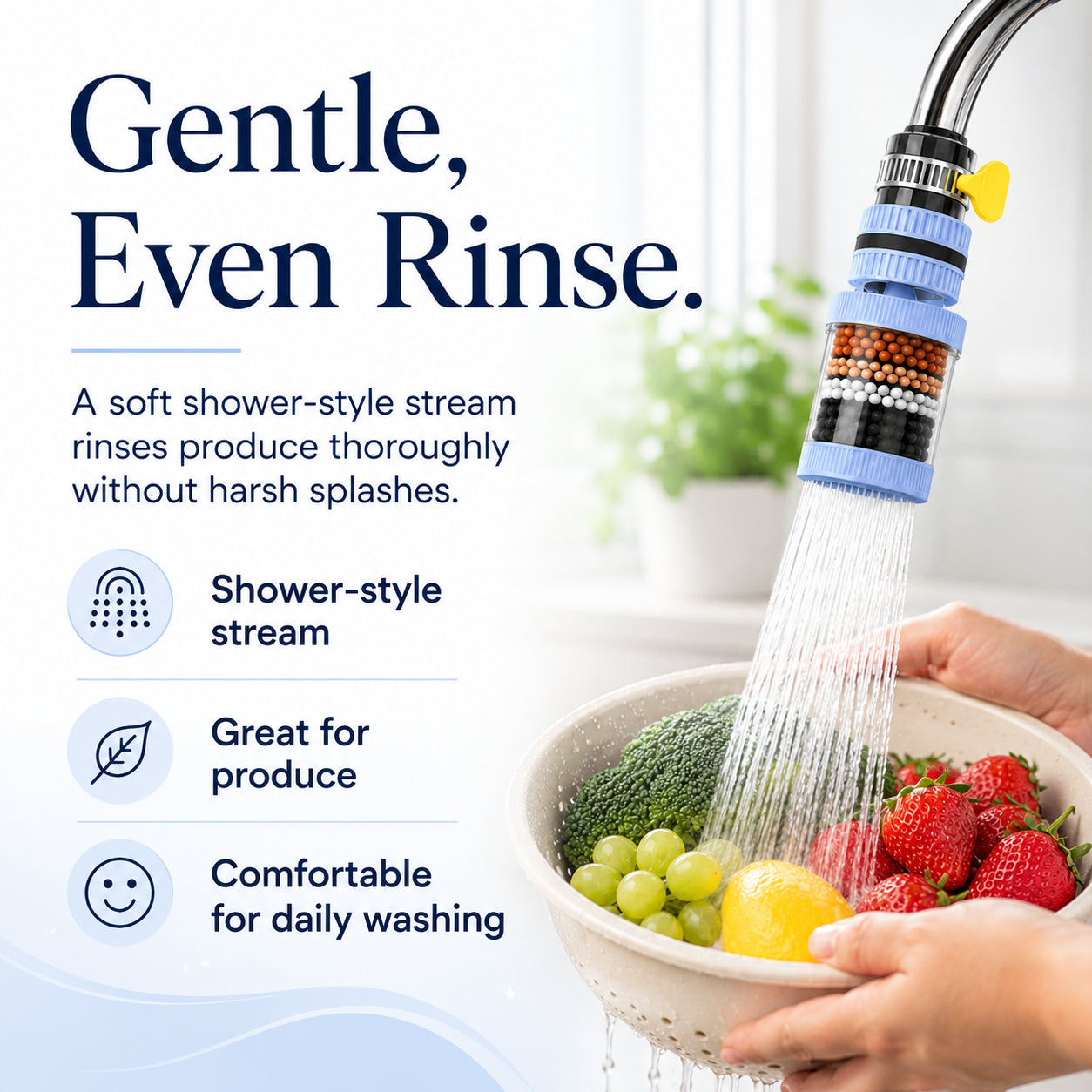 💧 Upgrade Your Faucet in Seconds – 360° Anti-Splash Filter Nozzle
