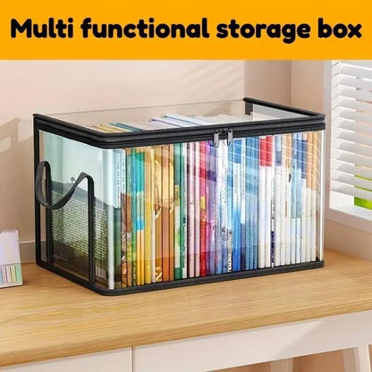 📦📦Large Clear Thick Plastic Storage Box with Hinged Lid, Heavy Duty High Capacity Organizer Bin, Free Shipping for Home Camping Travel Attic Moving-VEX