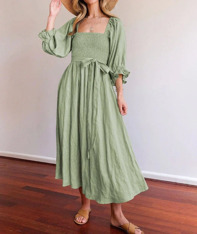 💖Early Mother's Day Sale - 48% OFF🎁French Ruffled Lantern Sleeves Multi-wear Dress