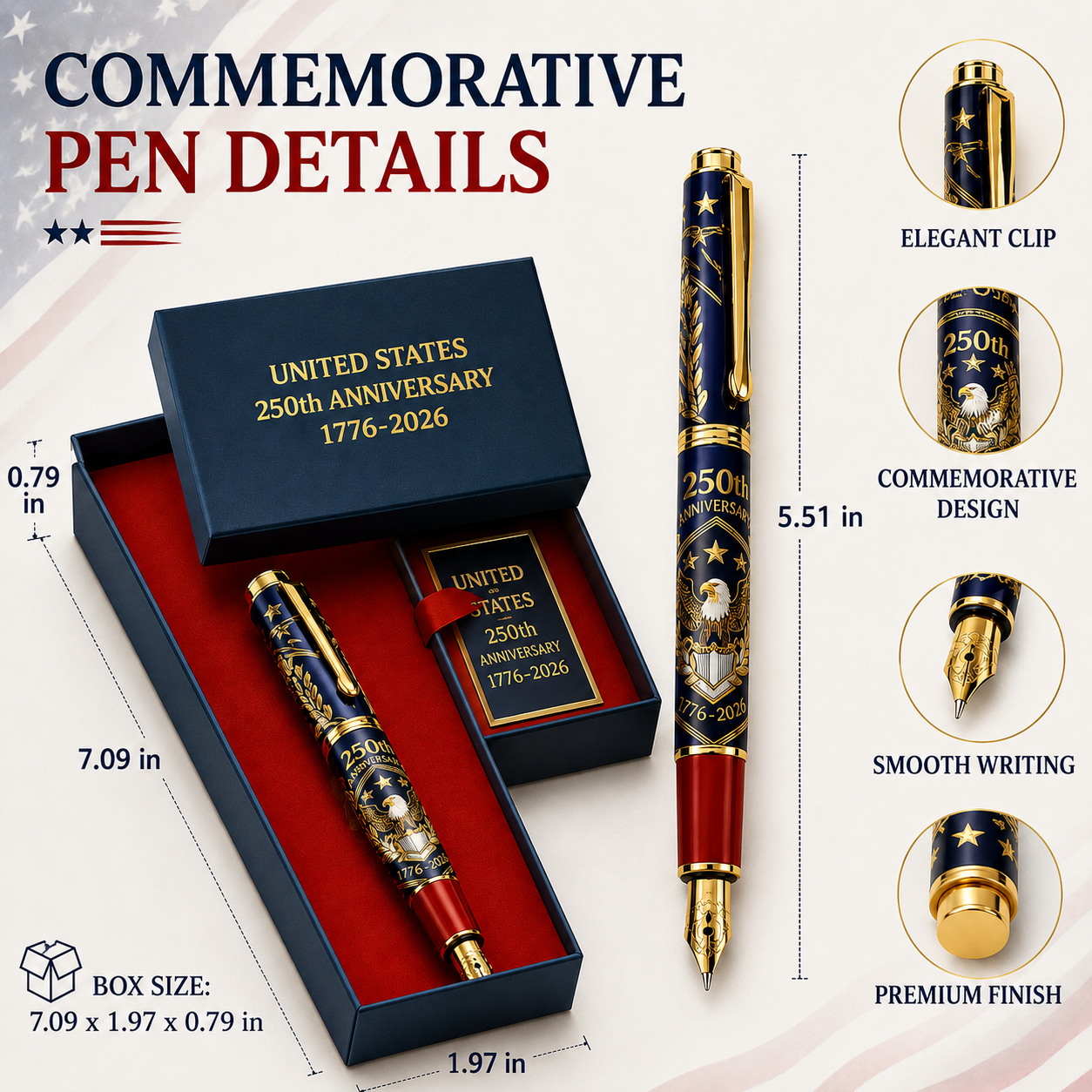 US Honor History: 250th U.S. Anniversary Commemorative Pen Set