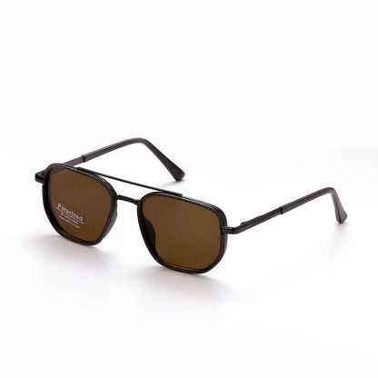 😎 Geometric Double-Bar Sunglasses – Trendy Metal Frame