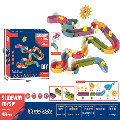 🦆💦 48-Piece DIY Duck Slide Bath Toy 🌈 Build Splash & Turn Bath Time Into Play Time 🛁✨