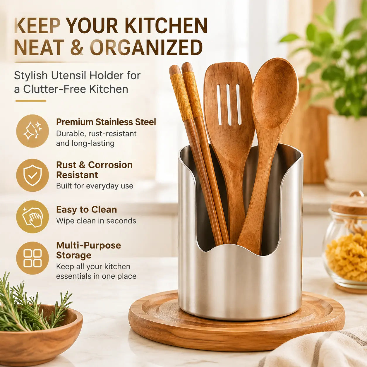 New Stainless Steel Space-Saving Pot Lid Holder