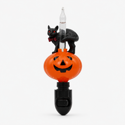 Halloween Pumpkin Jack O' Lantern & Black Cat Bubble Night Light