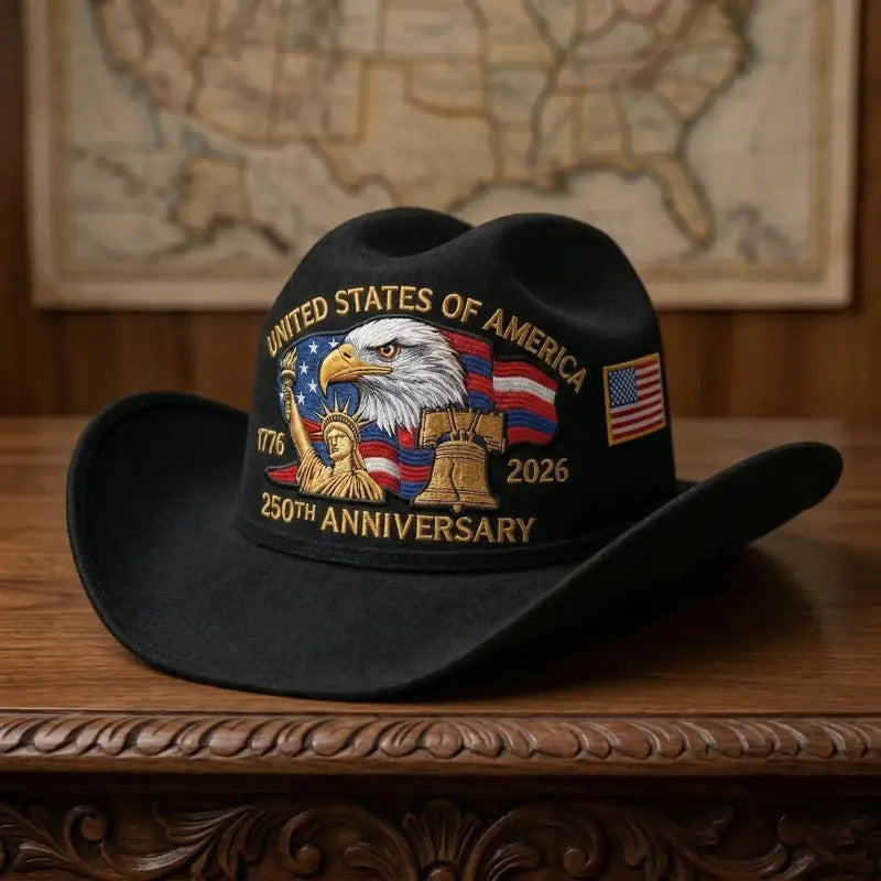 🇺🇸 Patriotic Cowboy Hat – Classic Western Style 🤠