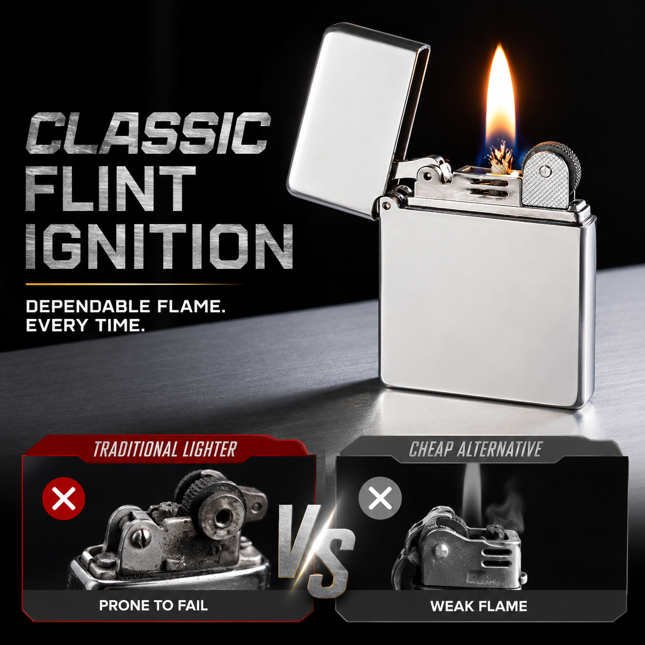 Ultra-Slim Vintage Kerosene Lighter🔥
