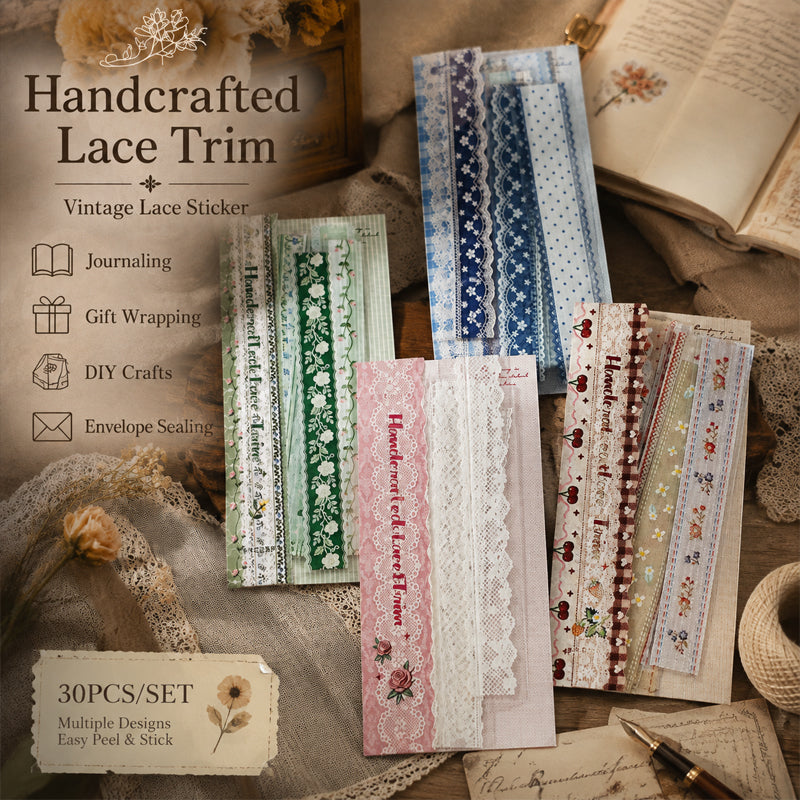 ✂️ Vintage Long-Strip Sticker Pack-Add a soft, timeless touch to your journals & gifts! 📓
