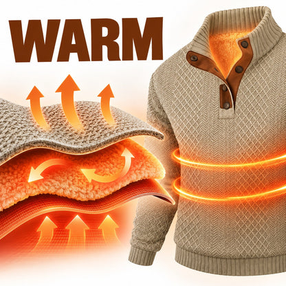 Men's Jacquard Stand Collar Henley Shirt