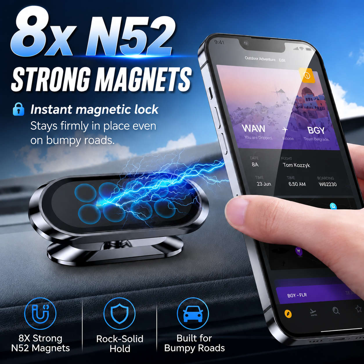 🧲 Metal Magnetic Car Phone Mount