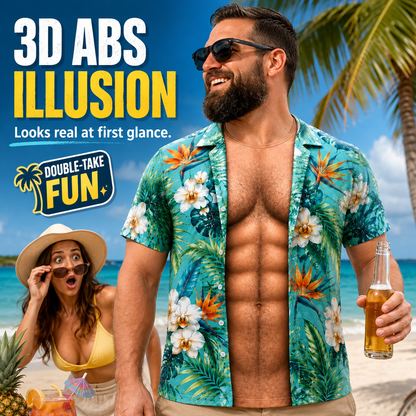 3D Hairy Chest Hawaiian Novelty Tee 🌴😂