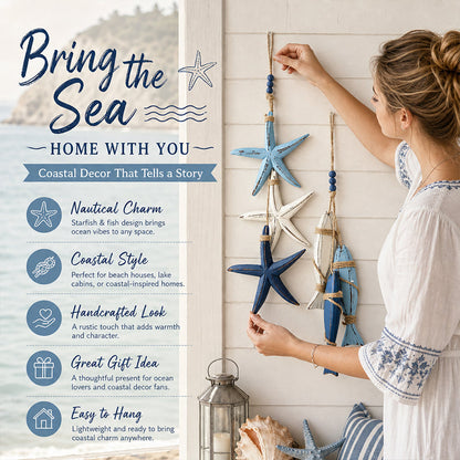 💥LAST DAY 50% OFF🔥Mediterranean Decorative Starfish & Fish Hanging Ornaments
