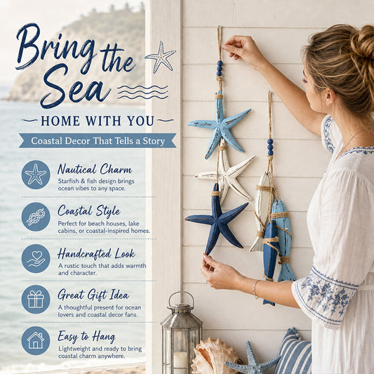 💥LAST DAY 50% OFF🔥Mediterranean Decorative Starfish & Fish Hanging Ornaments