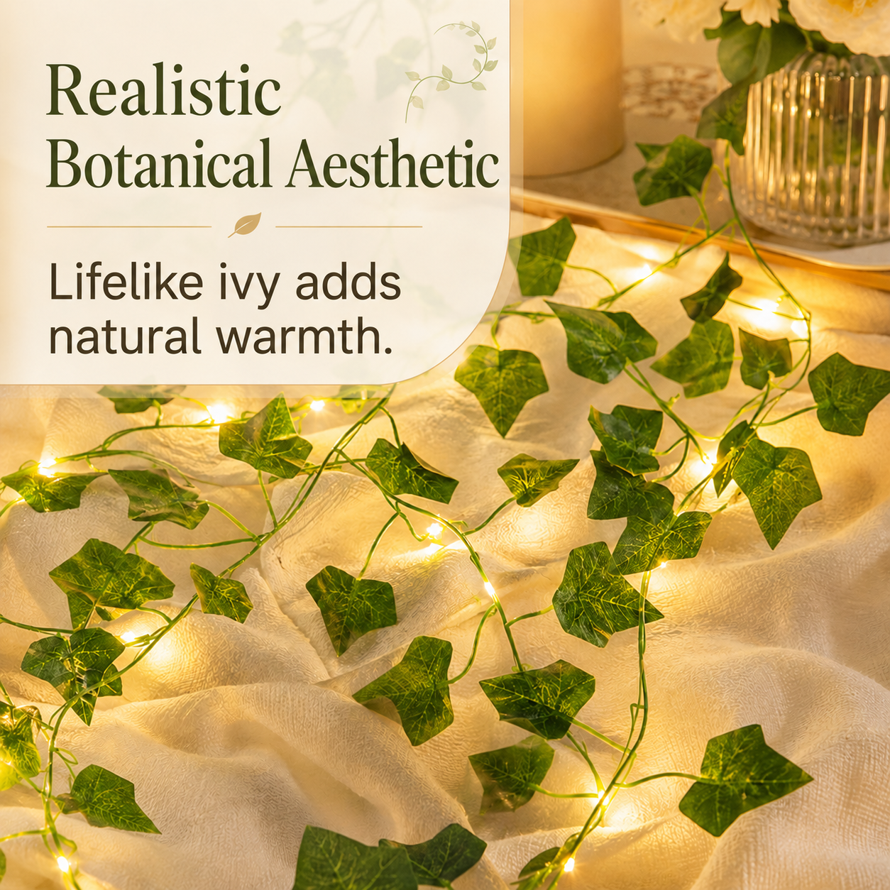 🌿 Aesthetic LED Ivy Garland Lights – Warm Ambient Room Decor ✨