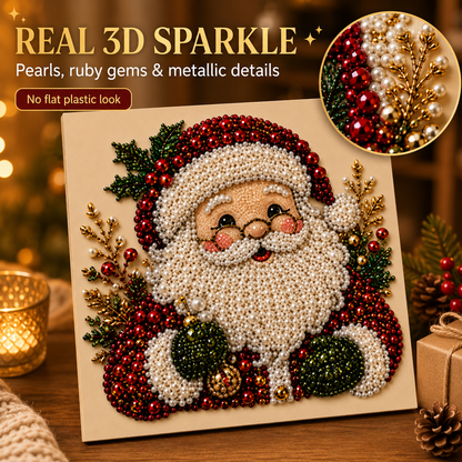 3D Sparkling Pearl &amp; Crystal Santa Claus Art Kit🎅