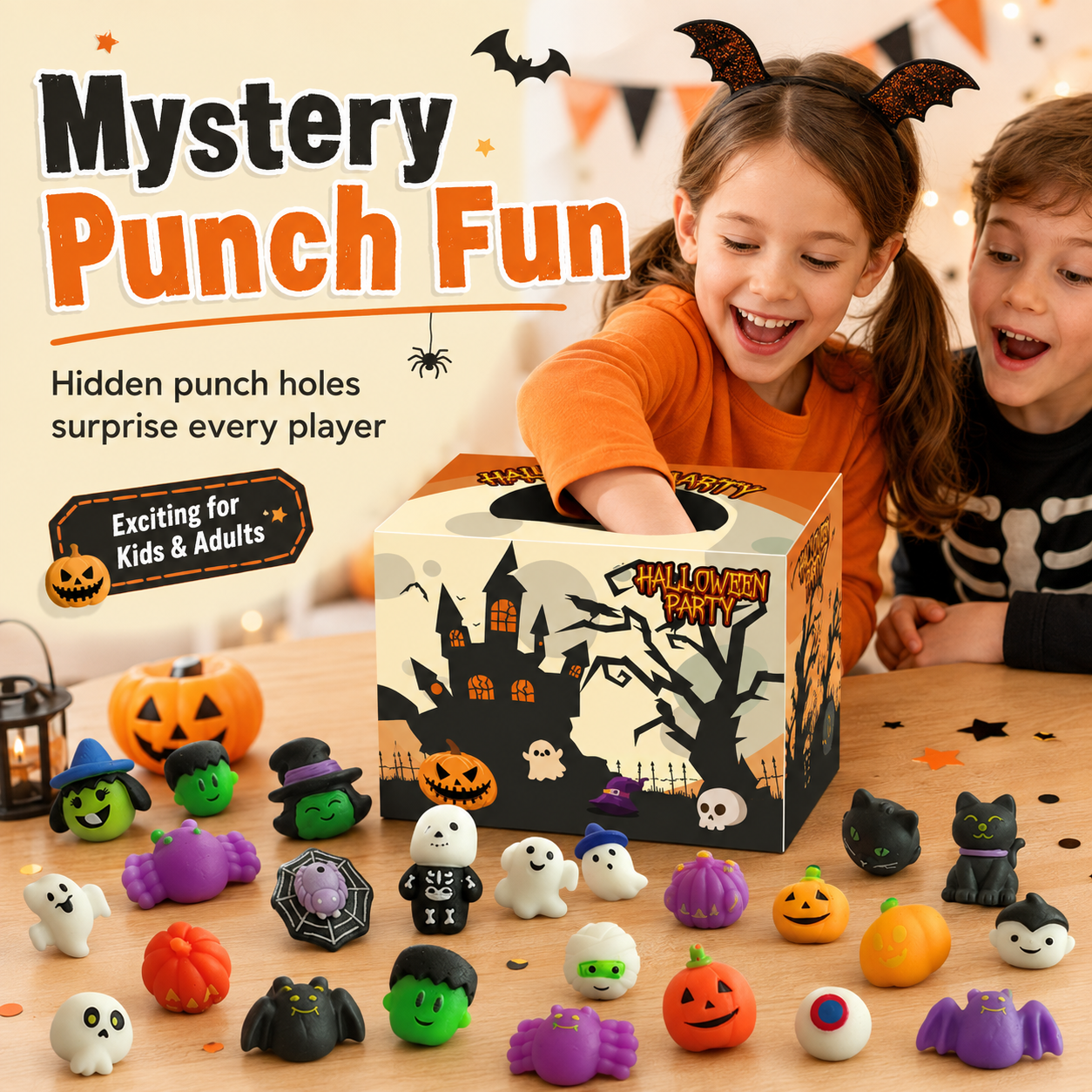 🎃 Halloween Mystery Box - 24 Pcs Spooky Squishy Toys Set 👻