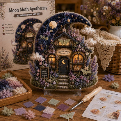 ✨🧘Relaxing & Beginner-Friendly-✨Whimsical Village 3D Fabric Poke Art Kit