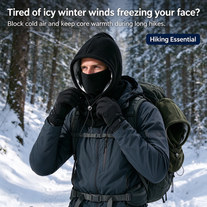 ❄️ Winter Fleece Face Mask Hood – Windproof Head, Face & Neck Warmer