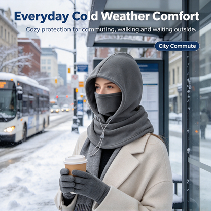 ❄️ Winter Fleece Face Mask Hood – Windproof Head, Face & Neck Warmer
